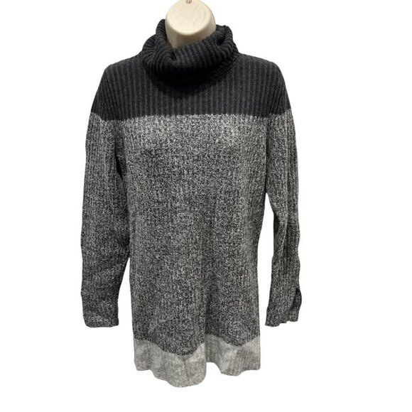 Banana Republic Womens Turtleneck Sweater Size Med Gray Wool Blend - Picture 1 of 8